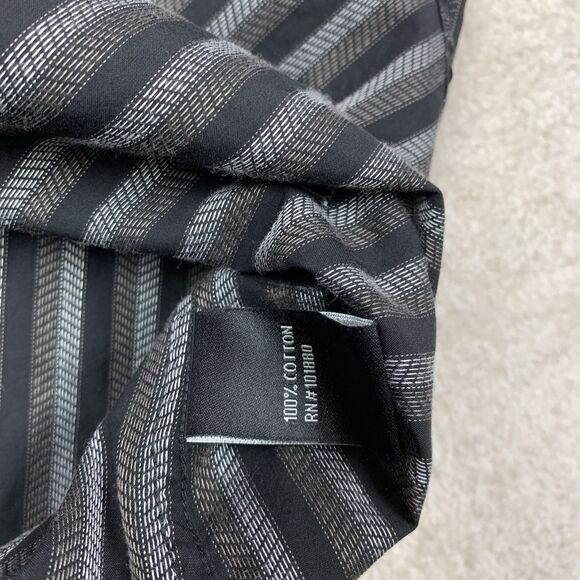 7 Diamonds Shirt Men XXL Button Up Long Sleeve Black Striped - Picture 11 of 14